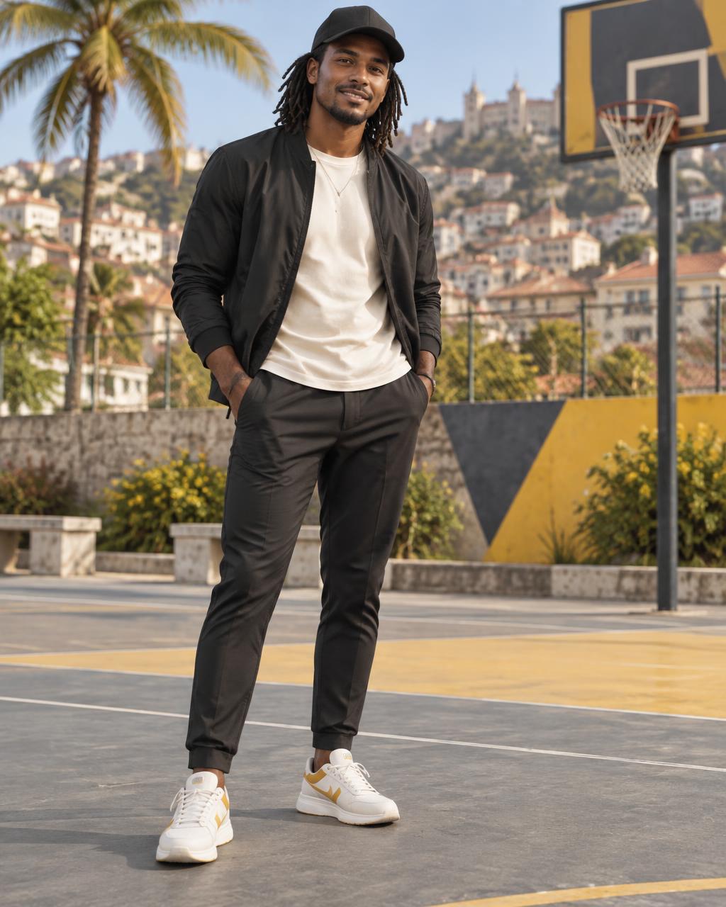 Homme malgache ou créole sportif avec dreadlocks, élégant et décontracté